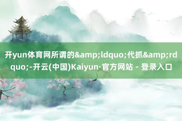 开yun体育网所谓的&ldquo;代抓&rdquo;-开云(中国)Kaiyun·官方网站 - 登录入口