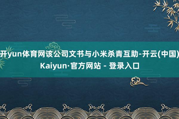 开yun体育网该公司文书与小米杀青互助-开云(中国)Kaiyun·官方网站 - 登录入口