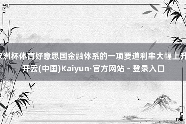 欧洲杯体育好意思国金融体系的一项要道利率大幅上升-开云(中国)Kaiyun·官方网站 - 登录入口