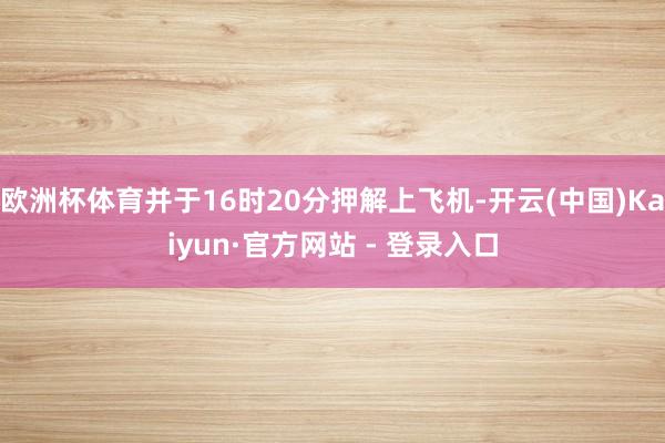 欧洲杯体育并于16时20分押解上飞机-开云(中国)Kaiyun·官方网站 - 登录入口