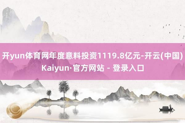 开yun体育网年度意料投资1119.8亿元-开云(中国)Kaiyun·官方网站 - 登录入口