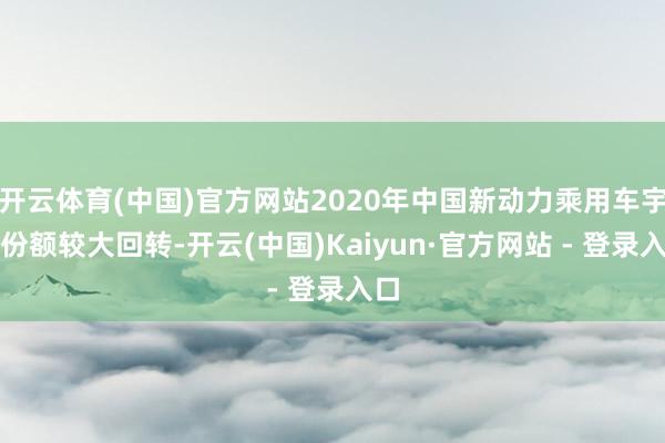 开云体育(中国)官方网站2020年中国新动力乘用车宇宙份额较大回转-开云(中国)Kaiyun·官方网站 - 登录入口